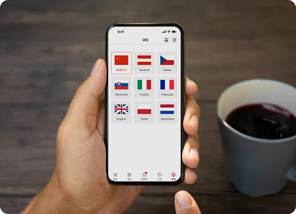 Menu in the guest's language